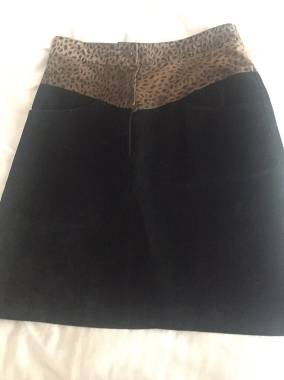 Bermans Leather Retro mini skirt Vintage 1980's