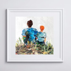 Padre Figlio Stampa Genitore Figlio Amore Regalo per Papà Legami Familiari Arte Decorazione Festa del Papà
