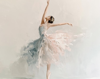 Ballerina in Motion Print, Pastel Ballet Wall Art