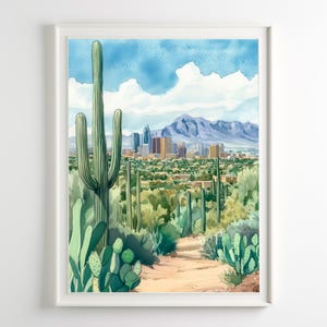 Phoenix Art Arizona Wüste Druck Kaktus Landschaft Reise Wandkunst