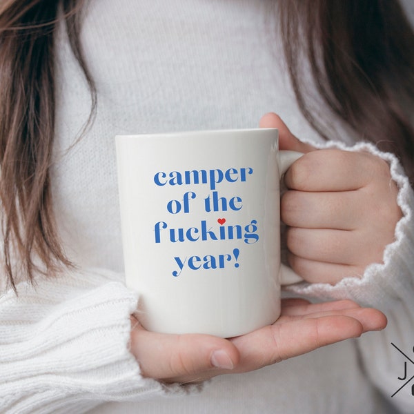 Mug “Camper of the fucking year” camping gift campsite mug caravan motorhome