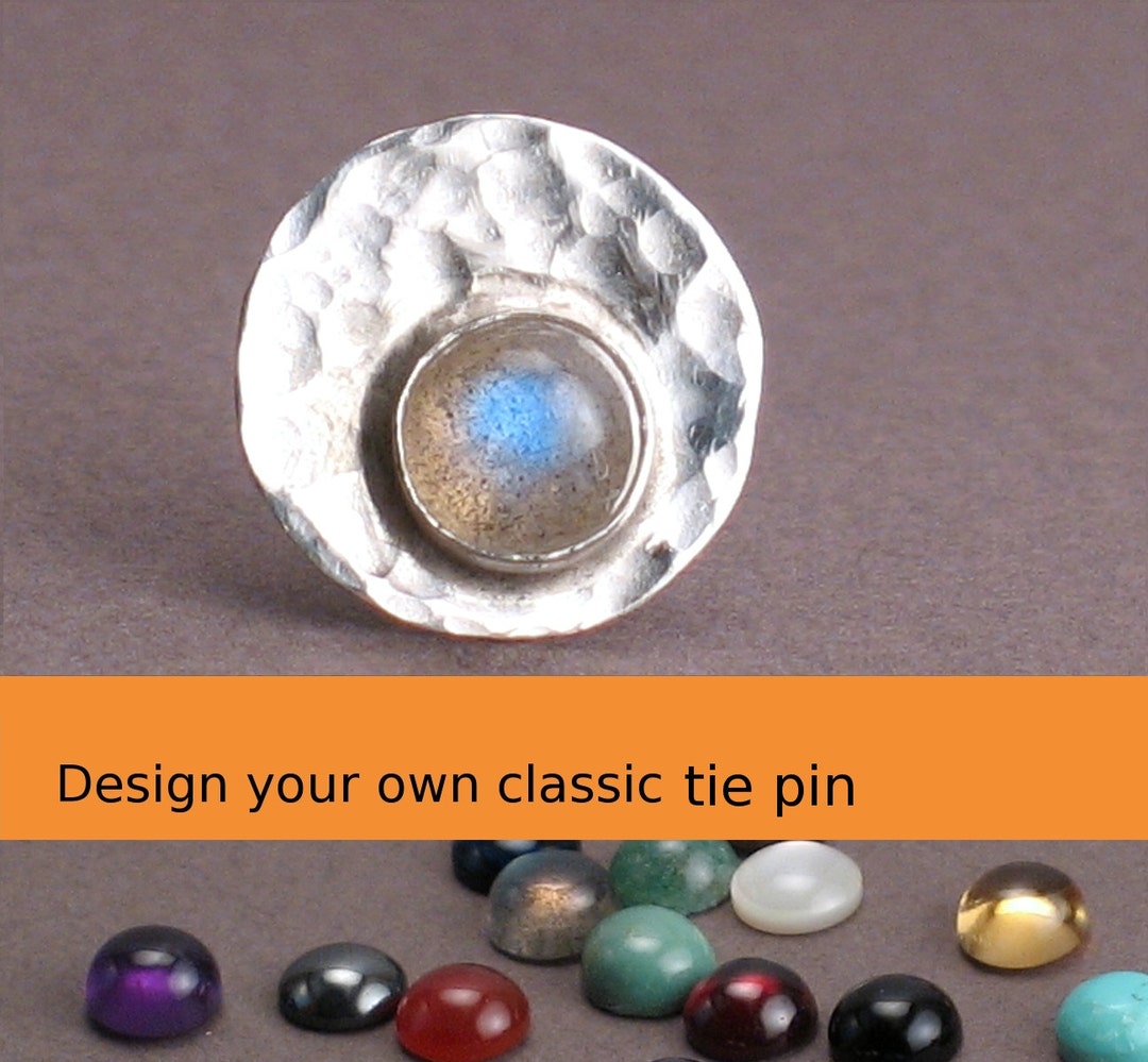 personalised silver tie pin