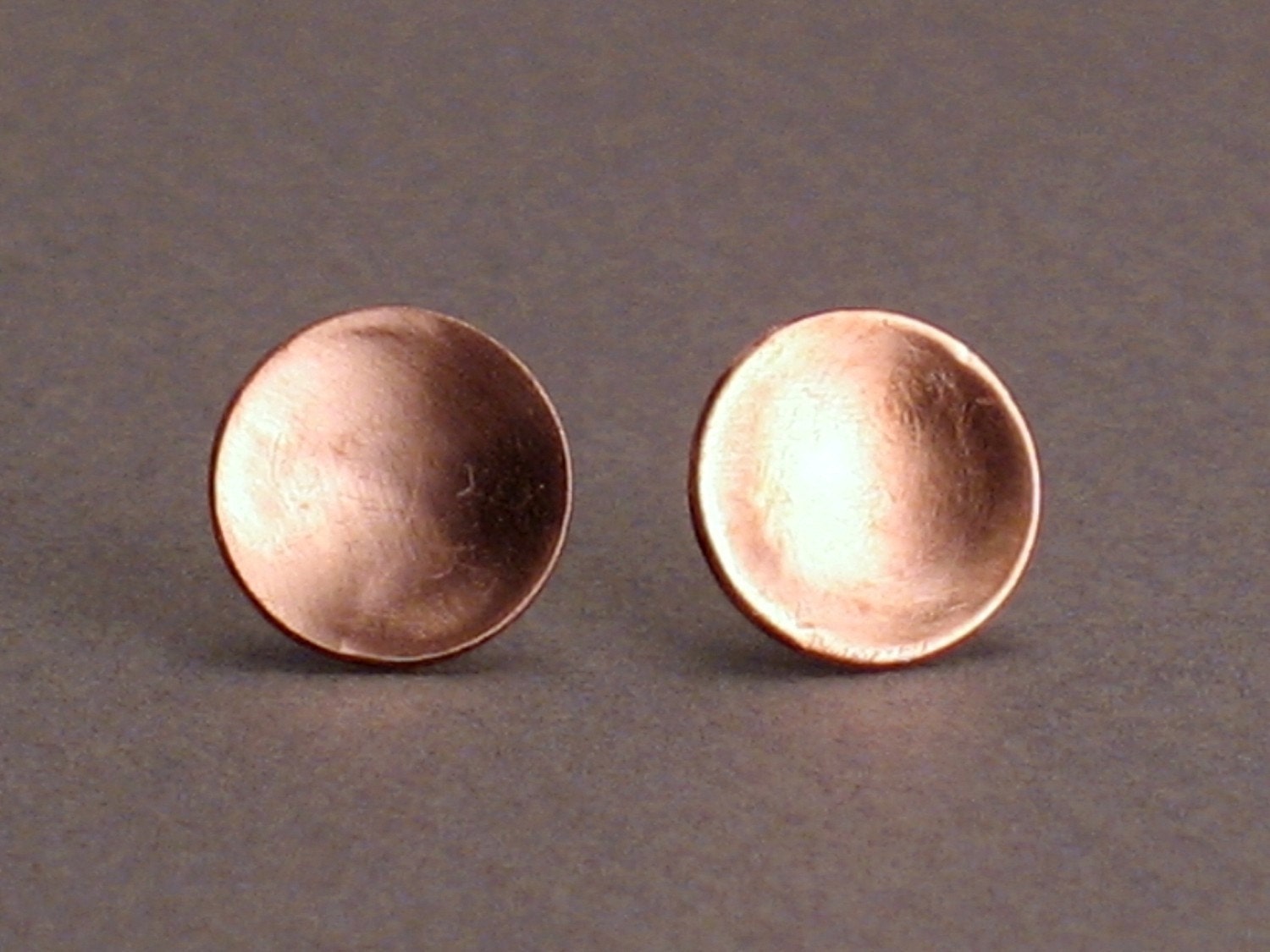 Copper Stud Earrings for Men and Women Cypria 10 Mm Copper Etsy