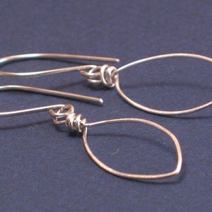 Edge - Sterling Silver Earrings - Wire Leaf - Abstract Modern Wire Dangle Earrings