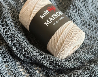 KnitMe Maison, 150 gr, 230 mt, fil à crochet, fil à tricoter, fil pour sacs, fil pour chemin de table, fil pour sets de table, fil pour décoration d'intérieur