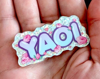 Yaoi Glitter Acrylic Pin