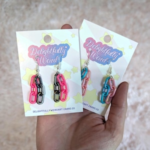 Kawaii Plastic Chain Dangle Earrings
