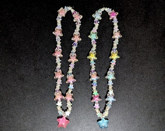 Kawaii Star Beaded Necklace with Glow in the Dark Pendant