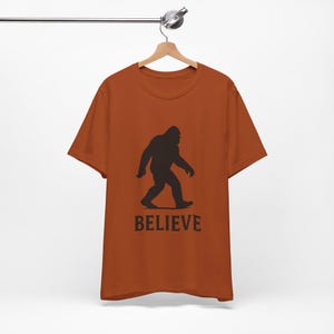 Bigfoot Believe T-Shirt, Sasquatch Tee, Cryptid Shirt, Mythical Creature Top, Forest Hiking Apparel