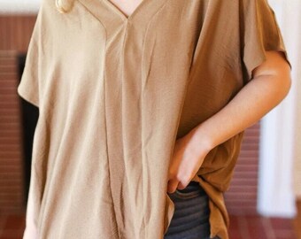 Tan loose fit blouse