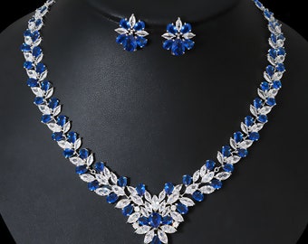 Bride Zircon Jewelry Necklace Earring Set