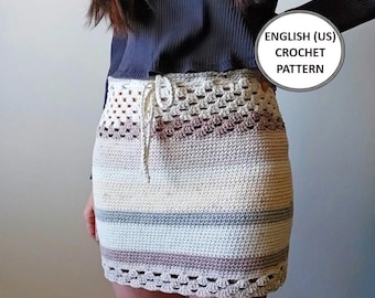 Crochet Mini Skirt Pattern, Summer Beach Cover Up, Easy Project for Beginners, PDF