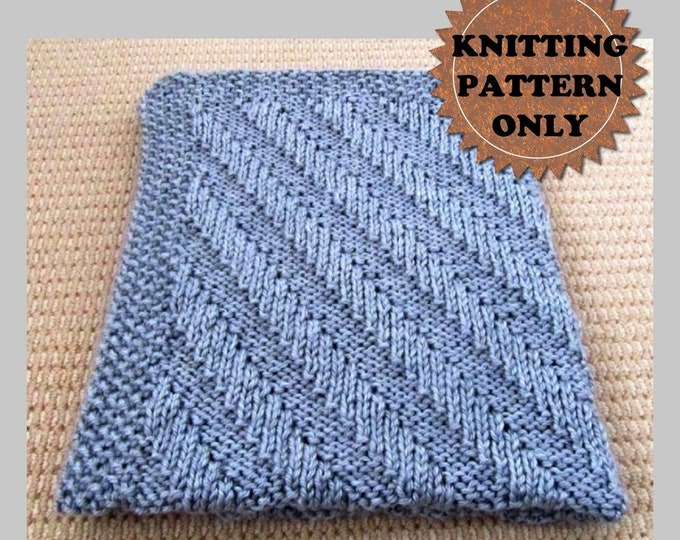Reversible Baby Blanket Knitting Pattern, Digital Download - Etsy