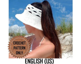 Crownless Sun Hat Crochet Pattern PDF Adult Size