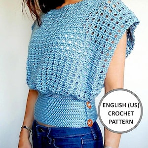 Mesh Summer Top Crochet Pattern PDF Easy Beginner