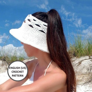 Crownless Sun Hat Crochet Pattern PDF Open Top