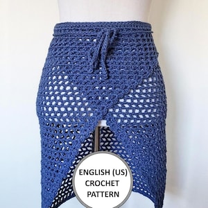 Nautical Mesh Sarong Skirt Crochet Pattern PDF Beach Cover Up