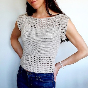 Timeless Mesh Top Crochet Pattern PDF Easy Beginner Cap Sleeves - Etsy