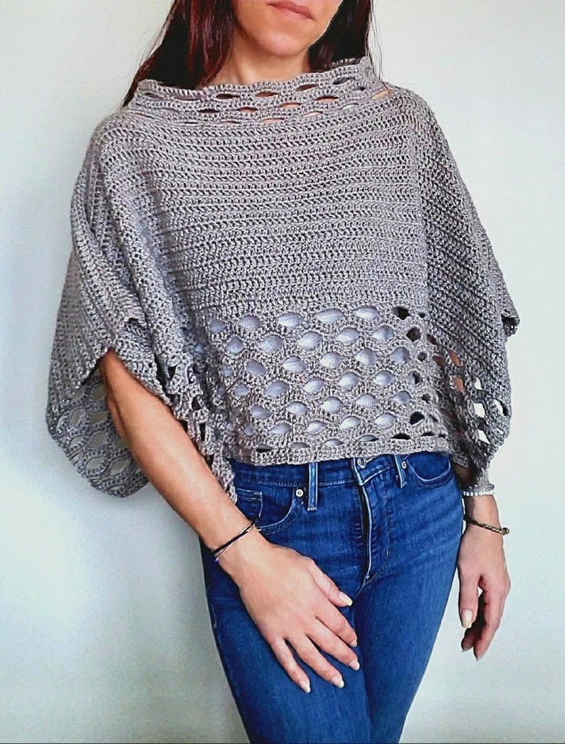 Lightweight Shell Poncho Crochet Pattern PDF image 2