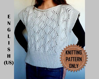 Knitting Pattern - Flying Diamonds Poncho Sweater PDF Easy Beginner