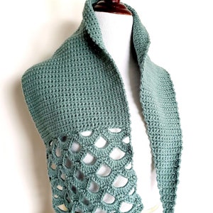 Asymmetric Shell Scarf Crochet Pattern PDF Easy Beginner image 3