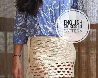 Shell Beach Sarong Crochet Pattern, Easy Beachwear Skirt (PDF)
