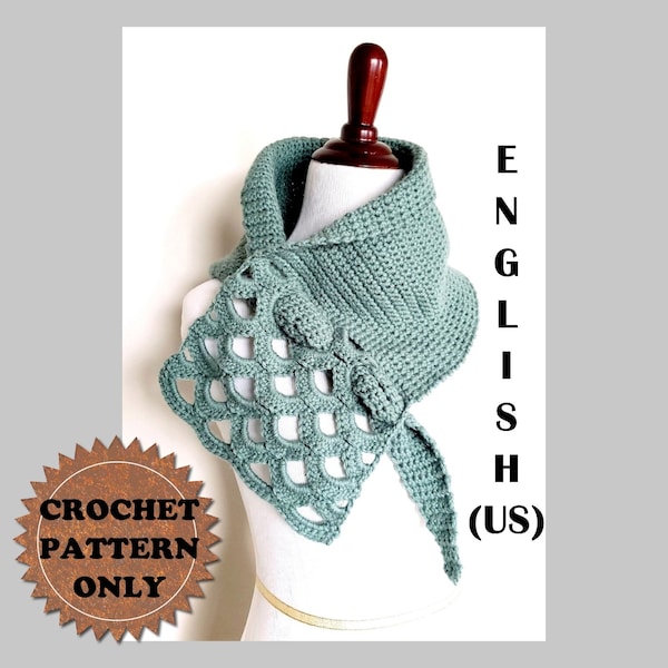 Asymmetric Shell Scarf Crochet Pattern PDF Easy Beginner