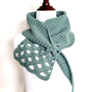 Asymmetric Shell Scarf Crochet Pattern PDF Easy Beginner image 8