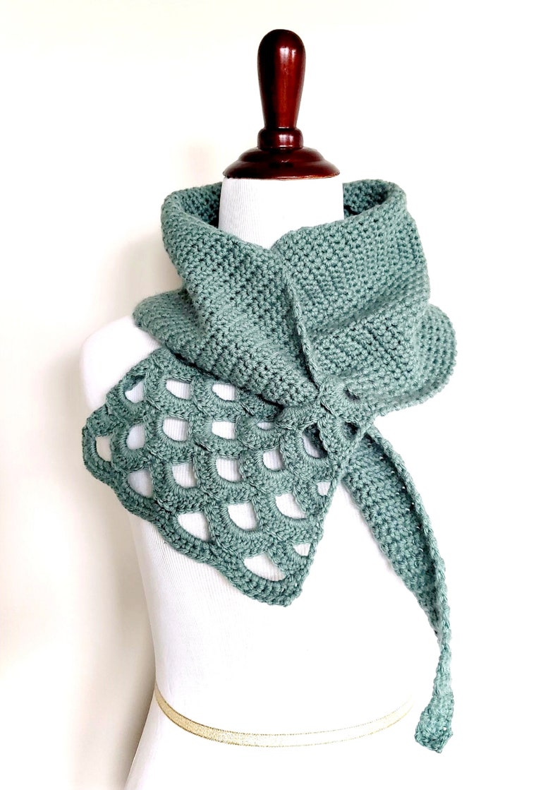 Asymmetric Shell Scarf Crochet Pattern PDF Easy Beginner image 8