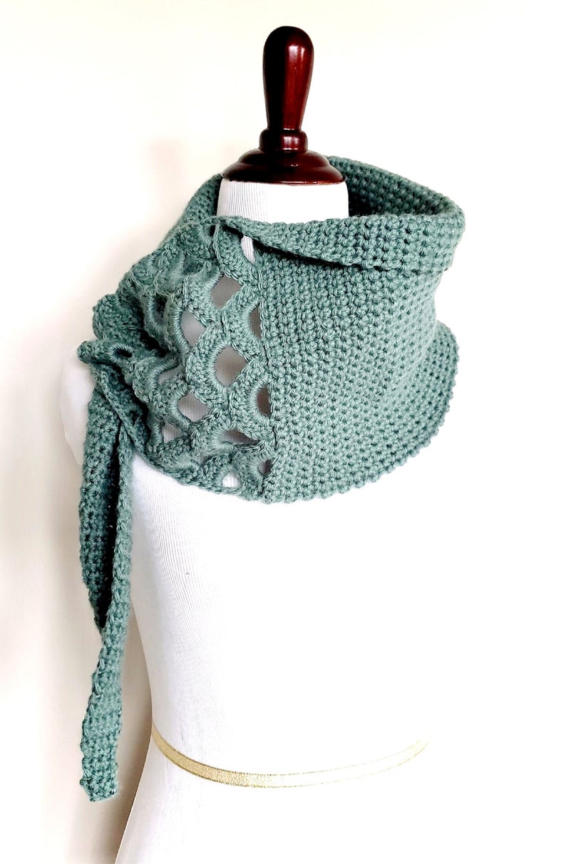 Asymmetric Shell Scarf Crochet Pattern PDF Easy Beginner image 5