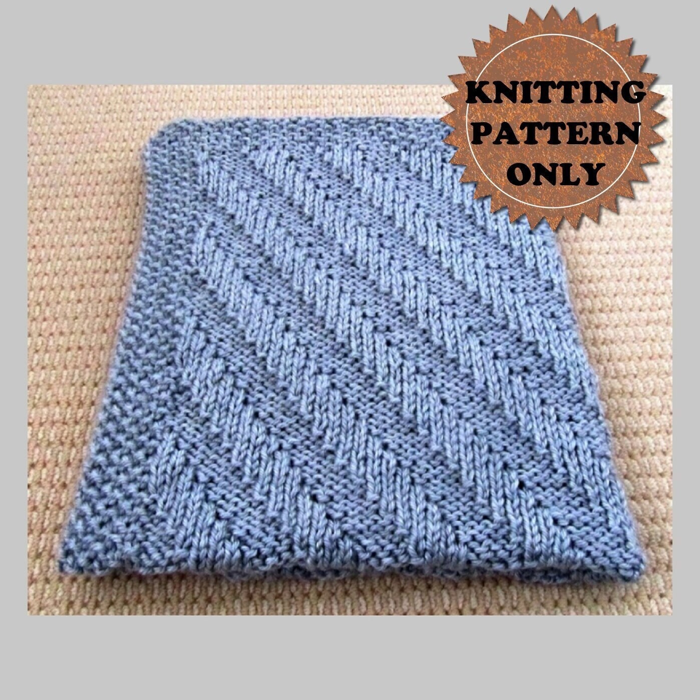 Reversible Blanket Knitting Pattern with Triangle Design for