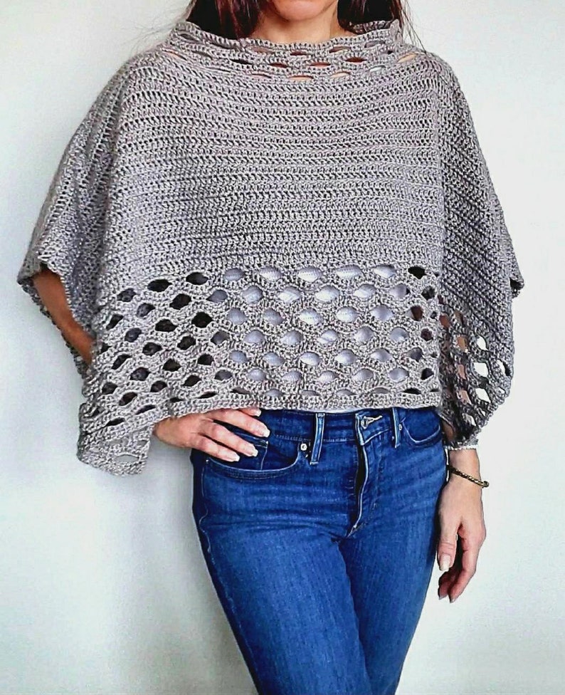 Lightweight Shell Poncho Crochet Pattern PDF image 3