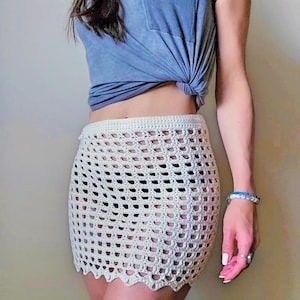 Crochet Sarong Cover Up Pattern, Beach Skirt, Easy Beginner PDF, Summer Outfit image 4
