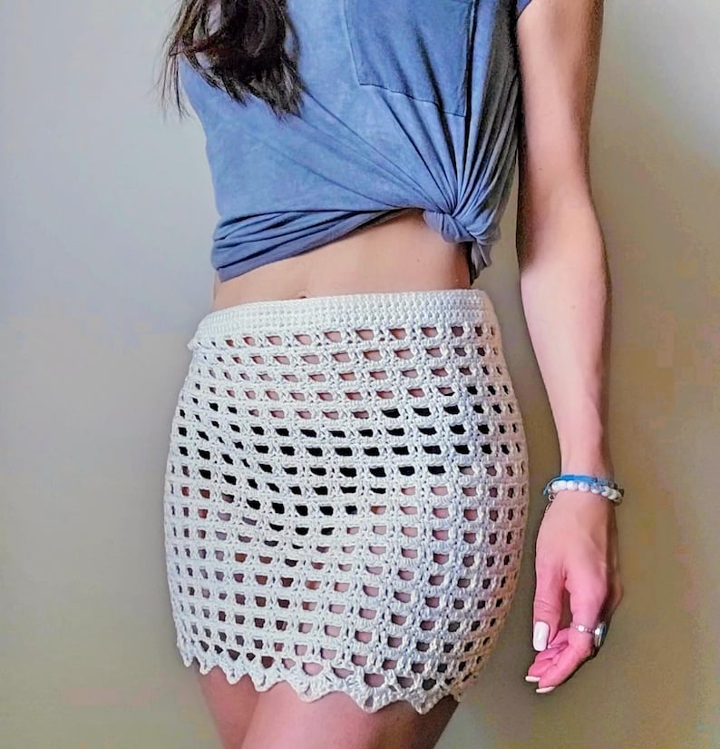 Crochet Sarong Cover Up Pattern, Beach Skirt, Easy Beginner PDF, Summer Outfit image 4