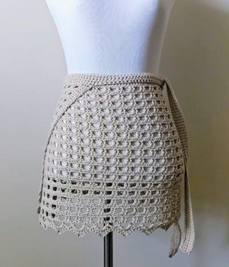 Crochet Sarong Cover Up Pattern, Beach Skirt, Easy Beginner PDF, Summer Outfit image 5