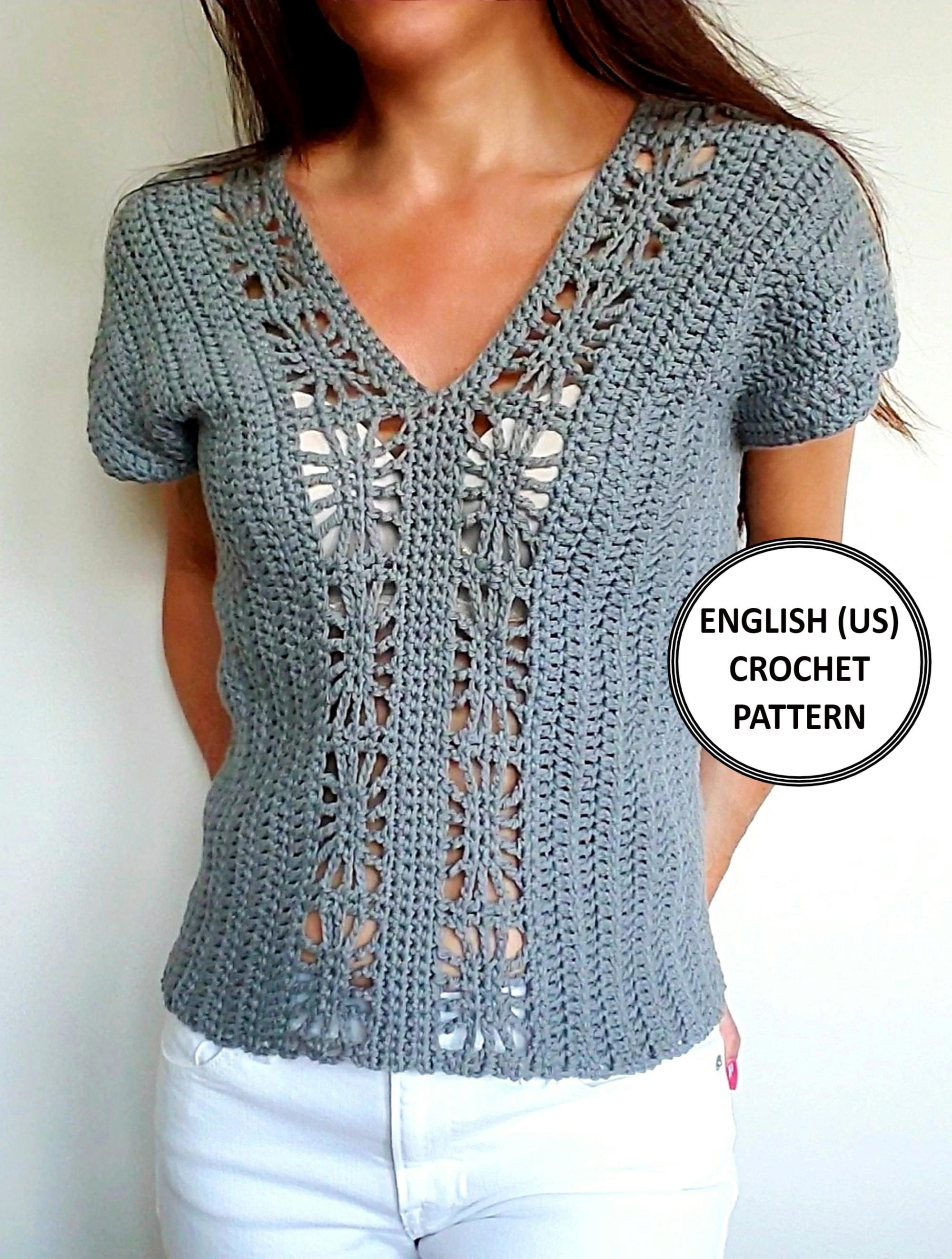 Crochet v neck shirt België