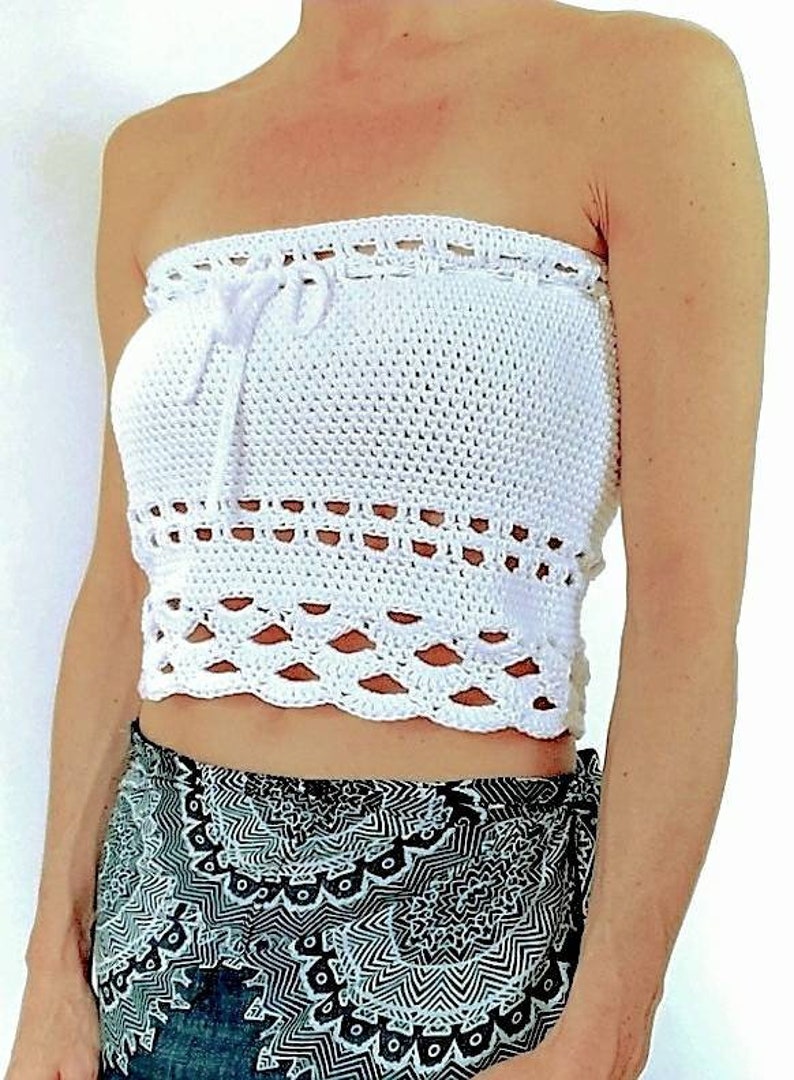 Cropped Tube Top Crochet Pattern PDF Etsy