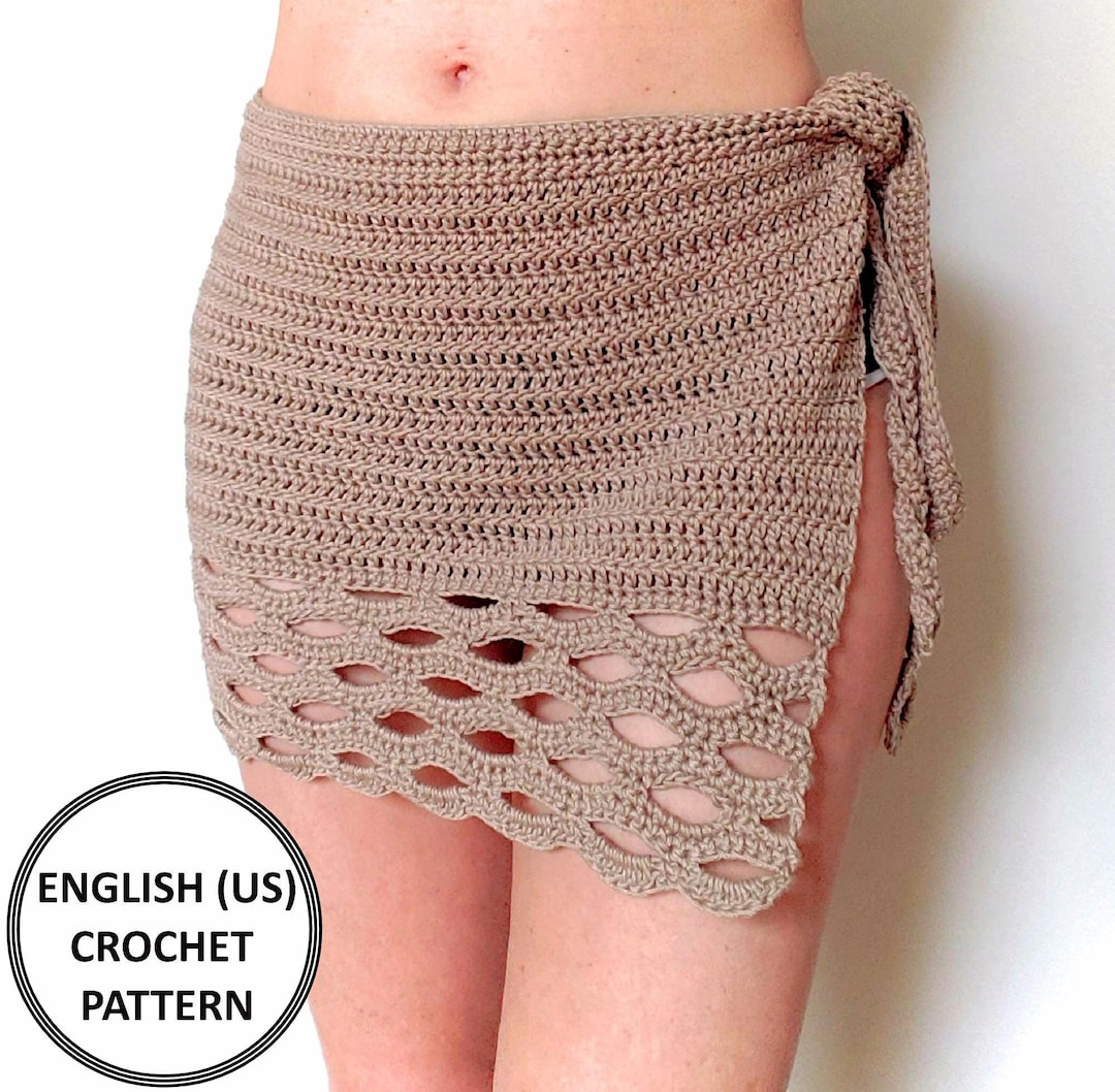 Skirt Pareo Ad Uncinetto Shell Beach Sarong Crochet Pattern PDF UK