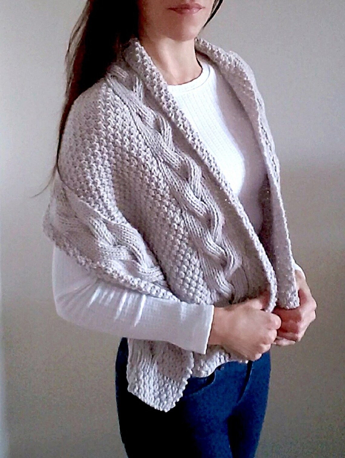 cable knit shawl