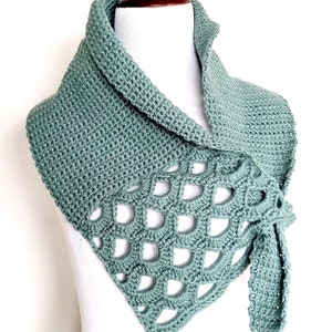 Asymmetric Shell Scarf Crochet Pattern PDF Easy Beginner image 4