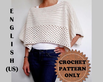 Cotton Spring Poncho Crochet Pattern PDF Easy