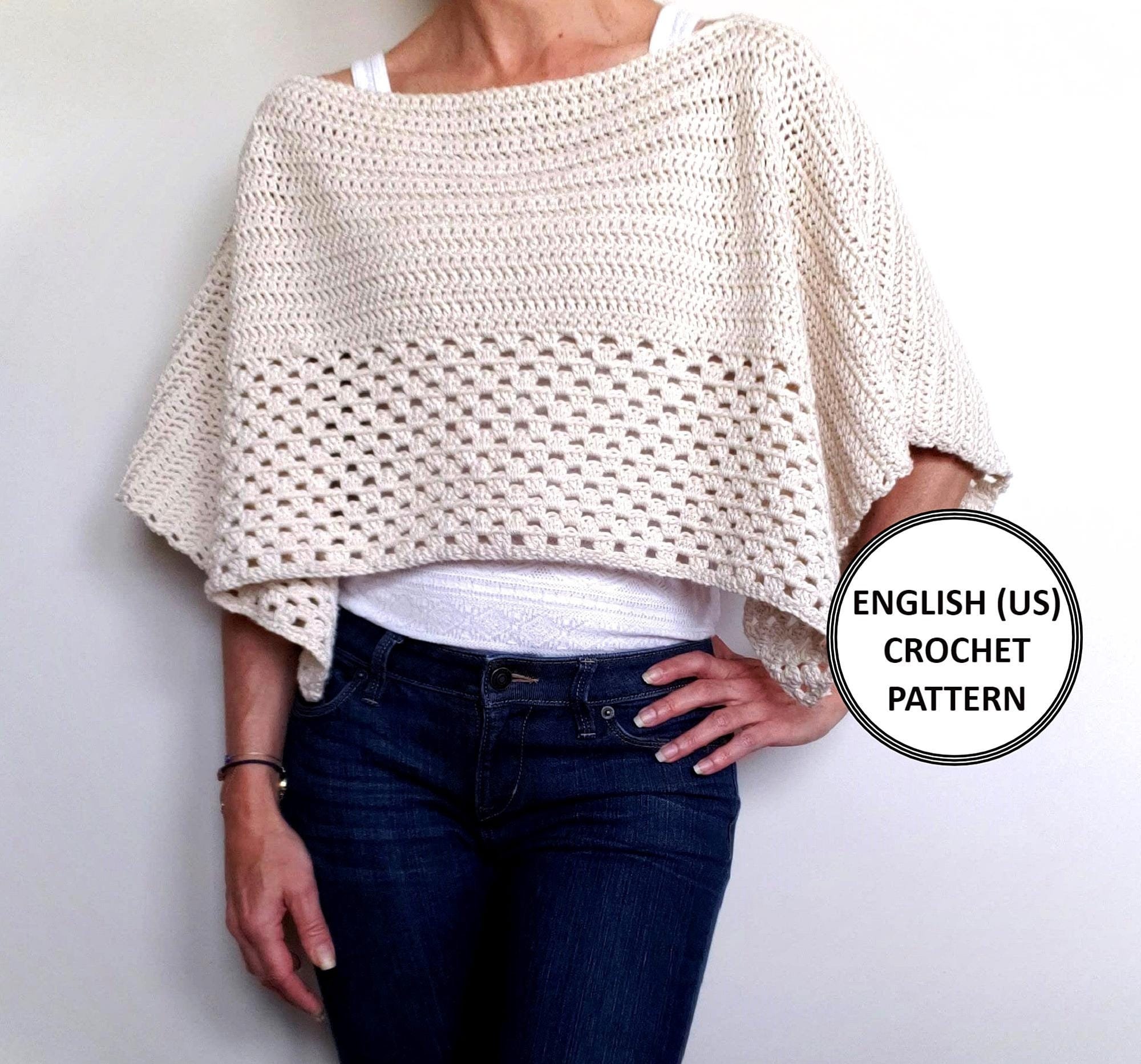 Cotton Spring Poncho Crochet Pattern PDF Easy