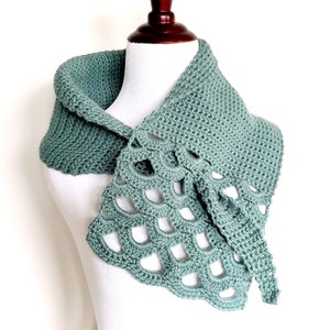 Asymmetric Shell Scarf Crochet Pattern PDF Easy Beginner image 7