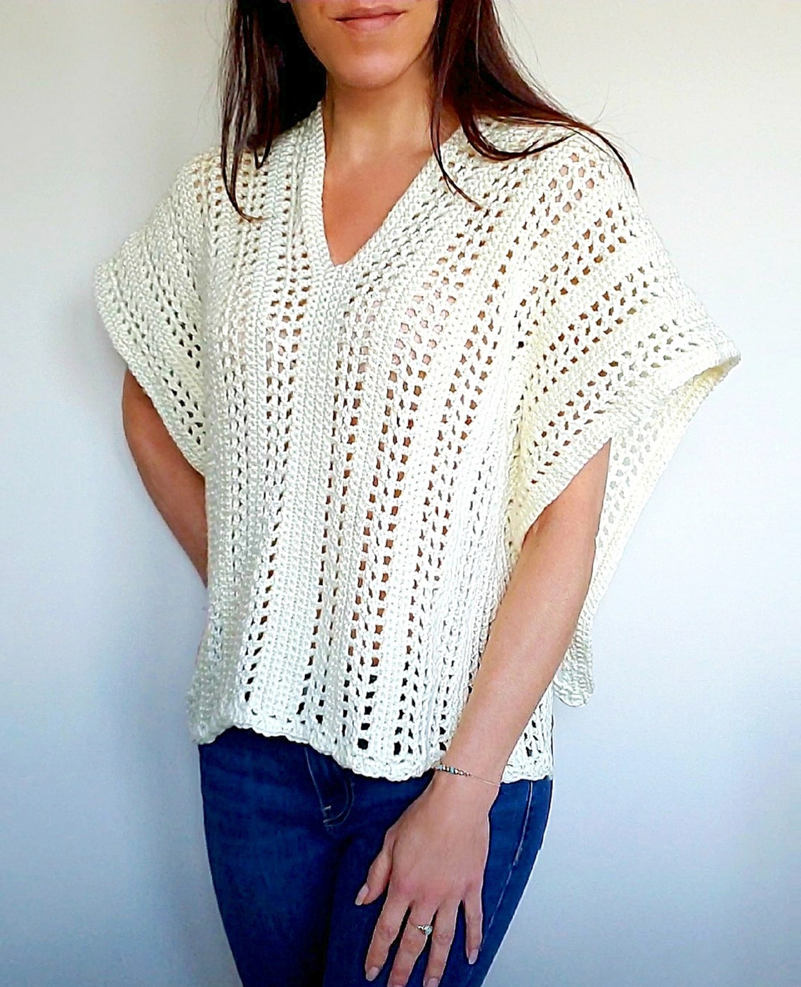 Cropped Spring Poncho Crochet Pattern PDF - Etsy