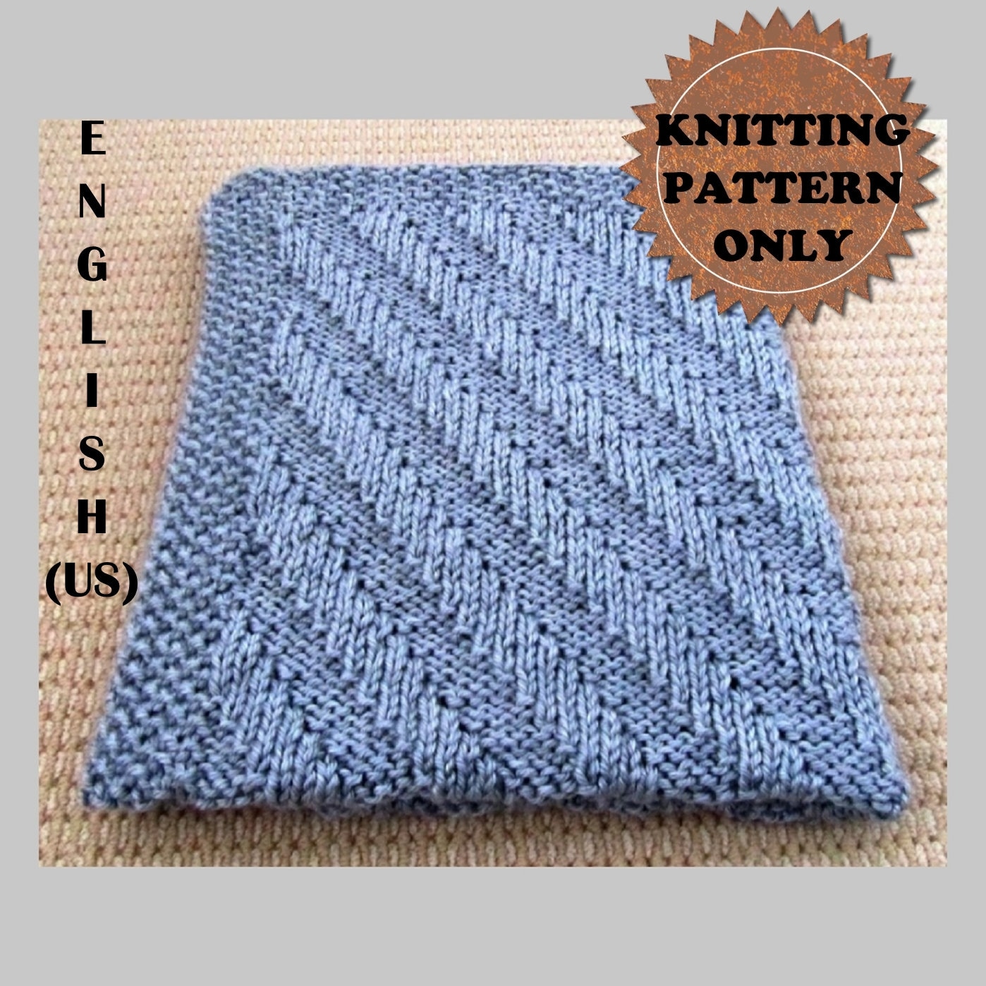Reversible Baby Blanket Knitting Pattern PDF Etsy Canada