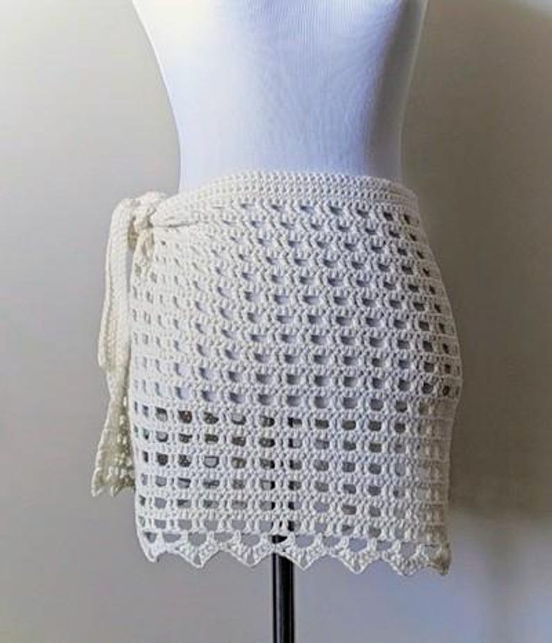 Crochet Sarong Cover Up Pattern, Beach Skirt, Easy Beginner PDF, Summer Outfit image 6