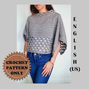 Lightweight Shell Poncho Crochet Pattern PDF image 1
