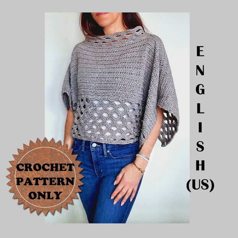 Lightweight Shell Poncho Crochet Pattern PDF image 1