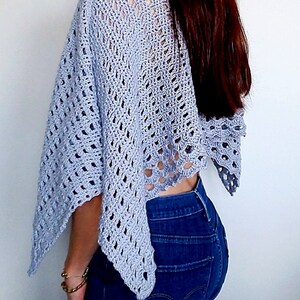 Wispy Summer Poncho Crochet Pattern PDF Easy Top - Etsy