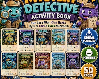 子供向け探偵アクティビティブック、ミステリーパズル、ロジックゲーム、対象年齢6～9歳（デジタルダウンロード）